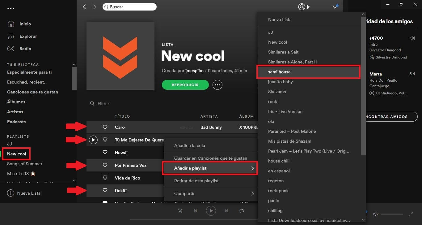 Como combinar varias listas de reproducción de Spotify.